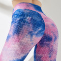 Mujeres ropa de ropa deportiva yoga compresión fitness leggings con tinte de cintura alta leggings apilados